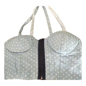 Delia’s size small blue print cropped zip front camisole , slightly padded